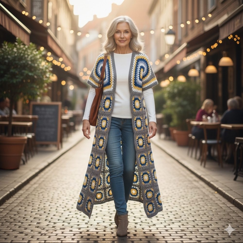 Fall  2025 handmade long Cardigan plus